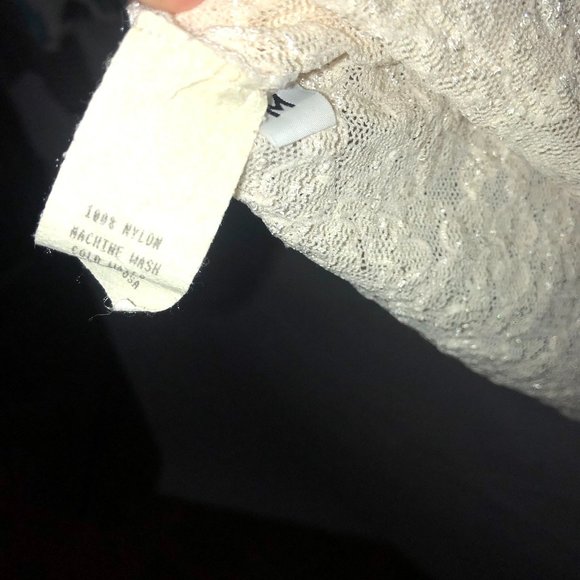 Cream White Lace Crop Tank Top Size M - Picture 4 of 4